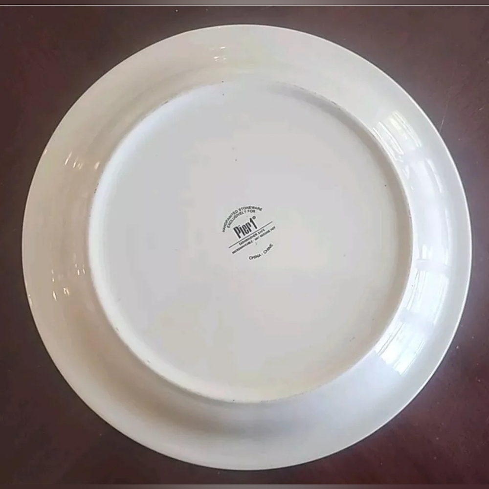 Pier 1 Valencia Green Orange Concentric Swirl Dinner Plate - Picture 2 of 4